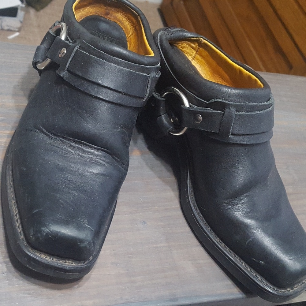 Frye belted harness mule black leather 7